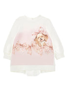 Abito per neonata Monnalisa bianco con stampa 39F901 6004 0190 MONNALISA 