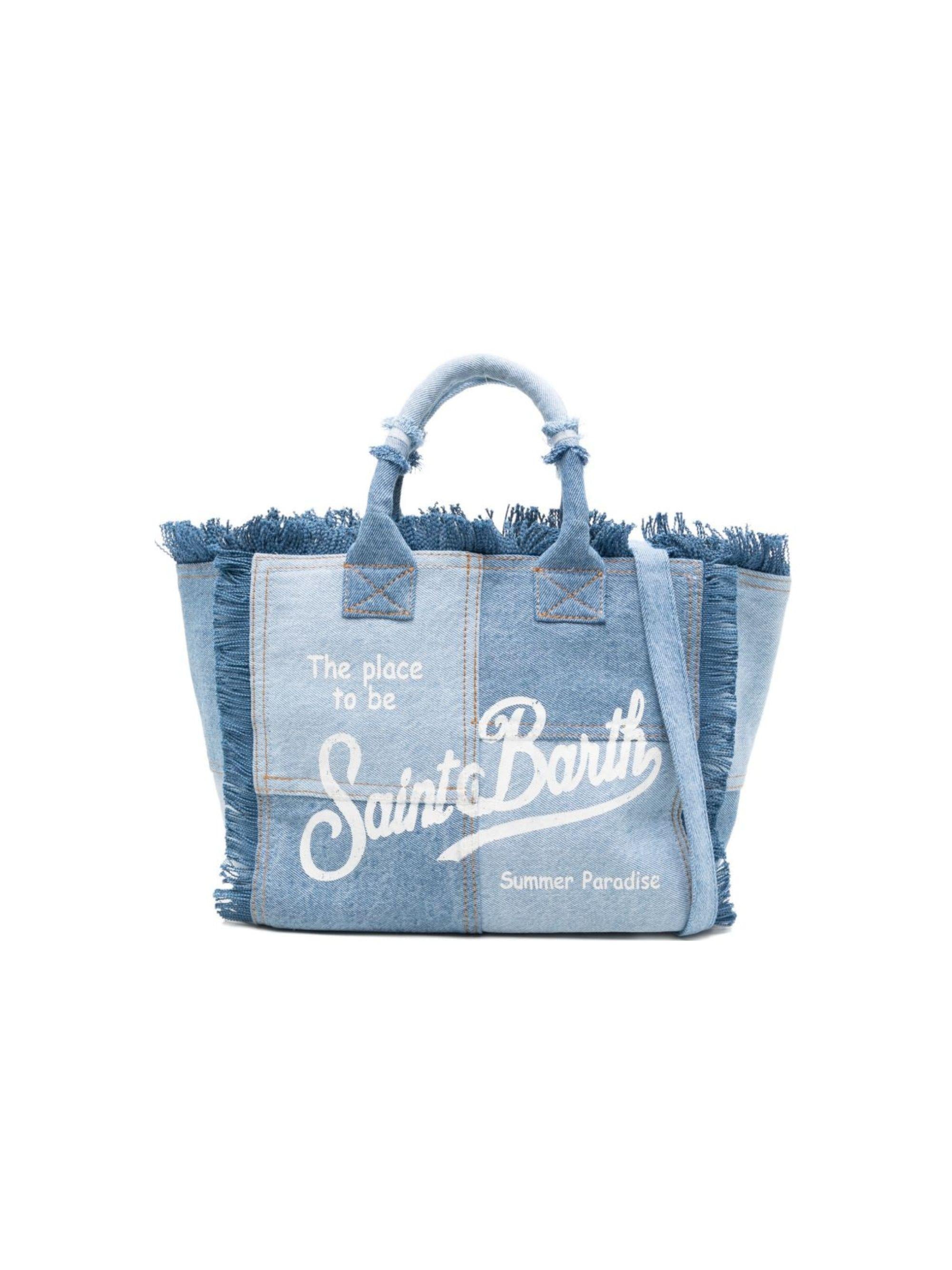 Borsa tote ColetteMC2 Saint Barth blu con design patchwork COL0001 00402L MC2 ST. BARTH KIDS 