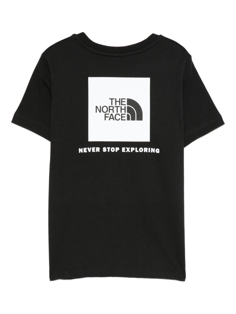 T-shirt per bambini The North Face Kids nera con logo sul petto NF0A8EFN JK31 THE NORTH FACE KIDS 
