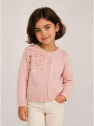 Cardigan per bambina Monnalisa Kids rosacon fiori ricamati all'uncinetto 17H802 8062 0091 MONNALISA KIDS 