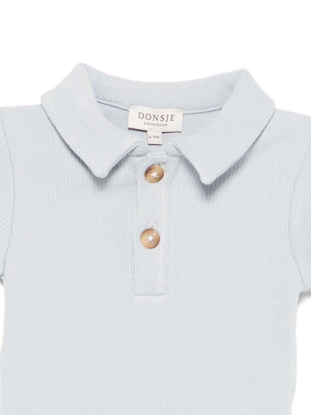 Body per neonato Donsje Moli azzurro con colletto stile polo 3031500 00060 DONSJE 