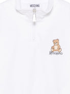Felpa per bambino Moschino Kids bianca con mezza zip HUF0A0LCA94 10101 MOSCHINO KIDS 