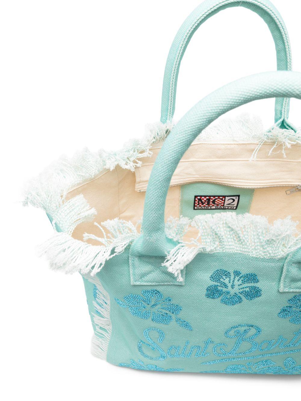 Borsa Vanity MC2 Saint Barth azzurro con motivo floreale glitterato VANI001 09672L MC2 ST. BARTH KIDS 