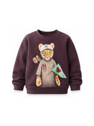 Felpa per bambina Molo Kids viola con stampa grafica animali 2W26J202 5805 MOLO KIDS 