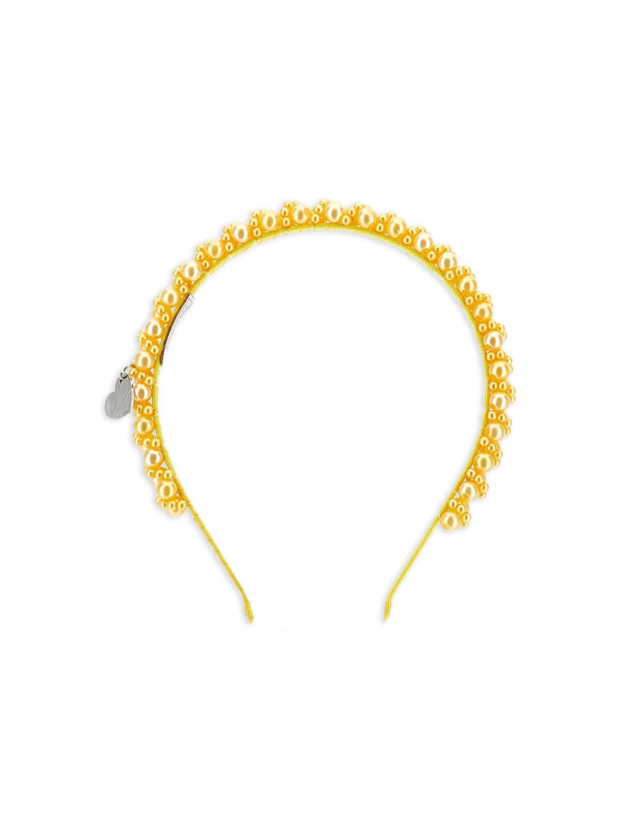 Cerchietto per bambina Monnalisa giallo con decorazione di perle 17G006 7759 0014 MONNALISA KIDS 