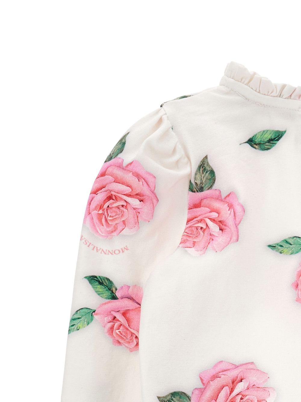 Blusa per bambina Monnalisa bianca con ricamo a fiori 11F621 6653 0029 MONNALISA 