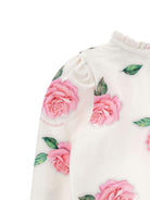 Blusa per bambina Monnalisa bianca con ricamo a fiori 11F621 6653 0029 MONNALISA 