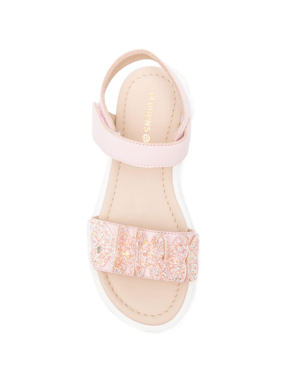 Sandali per bambina Florens rosa in pelle con decorazione a farfalla F1862 20I ROSA FLORENS KIDS 