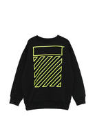 Felpa per bambino Off-White Kids nera con stampa logo 44BBA001S26F003 001 OFF WHITE KIDS 