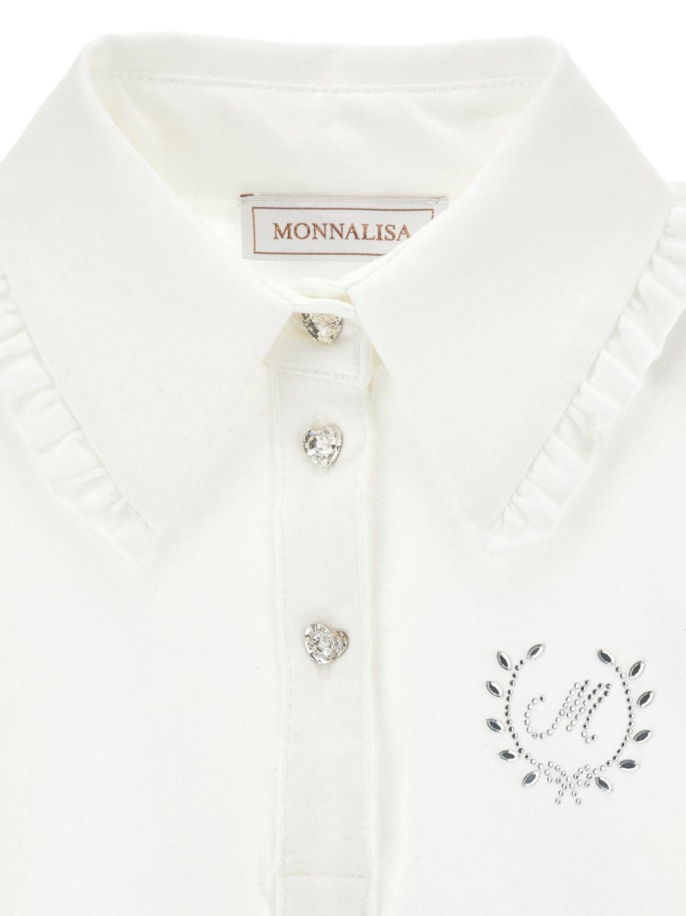 T-shirt per bambina Monnalisa Kids bianca con dettagli ruches 18HOZZ 8201 0099 MONNALISA KIDS 