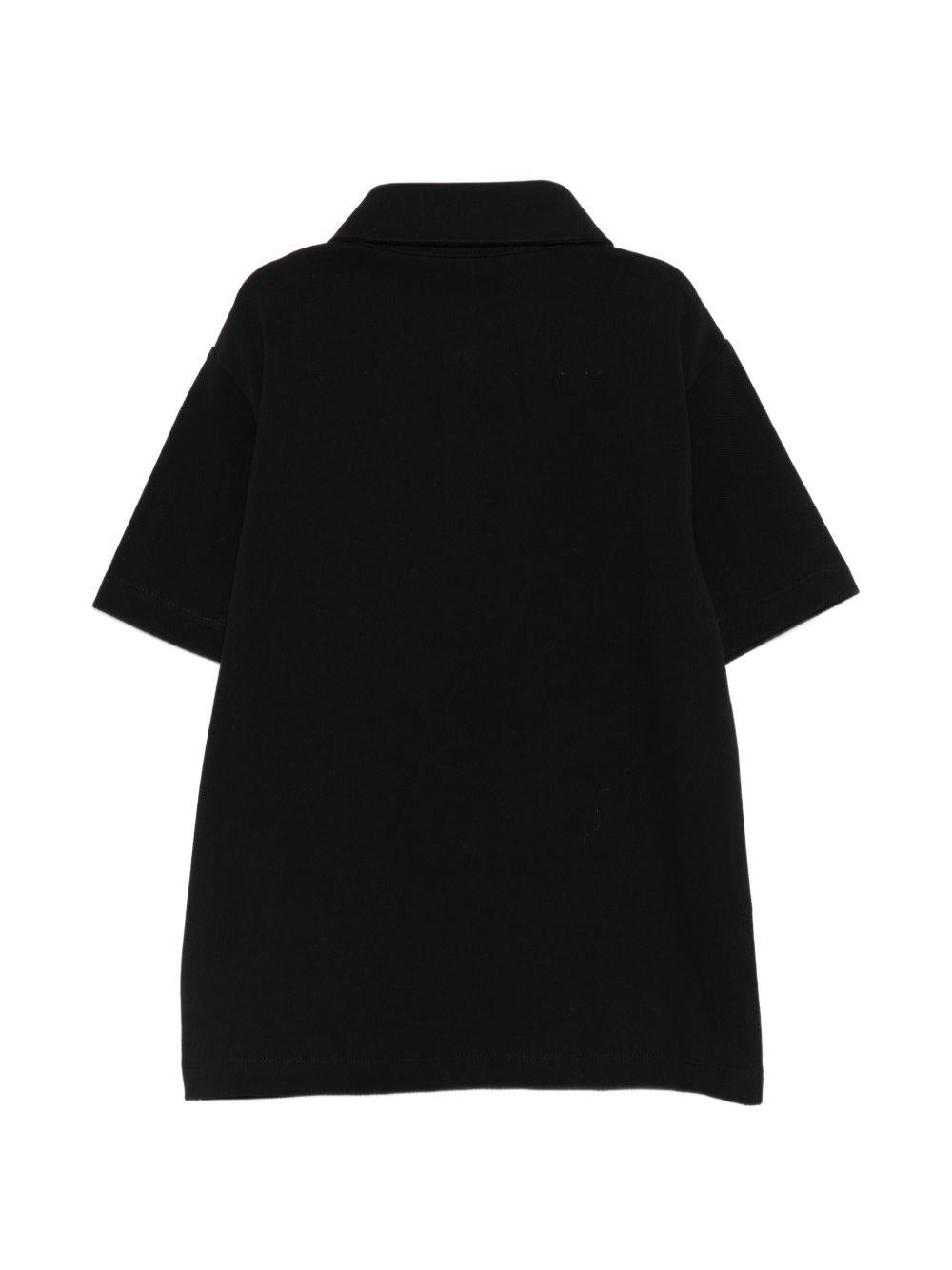 Polo per bambino Balmain Kids nera con dettaglio logo applicato BY8Q01 Z3658 930NE BALMAIN KIDS 