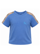T-shirt per neonato Burberry Kids blu con inserti con motivo Vintage Check 8121287 C4145 BURBERRY KIDS 