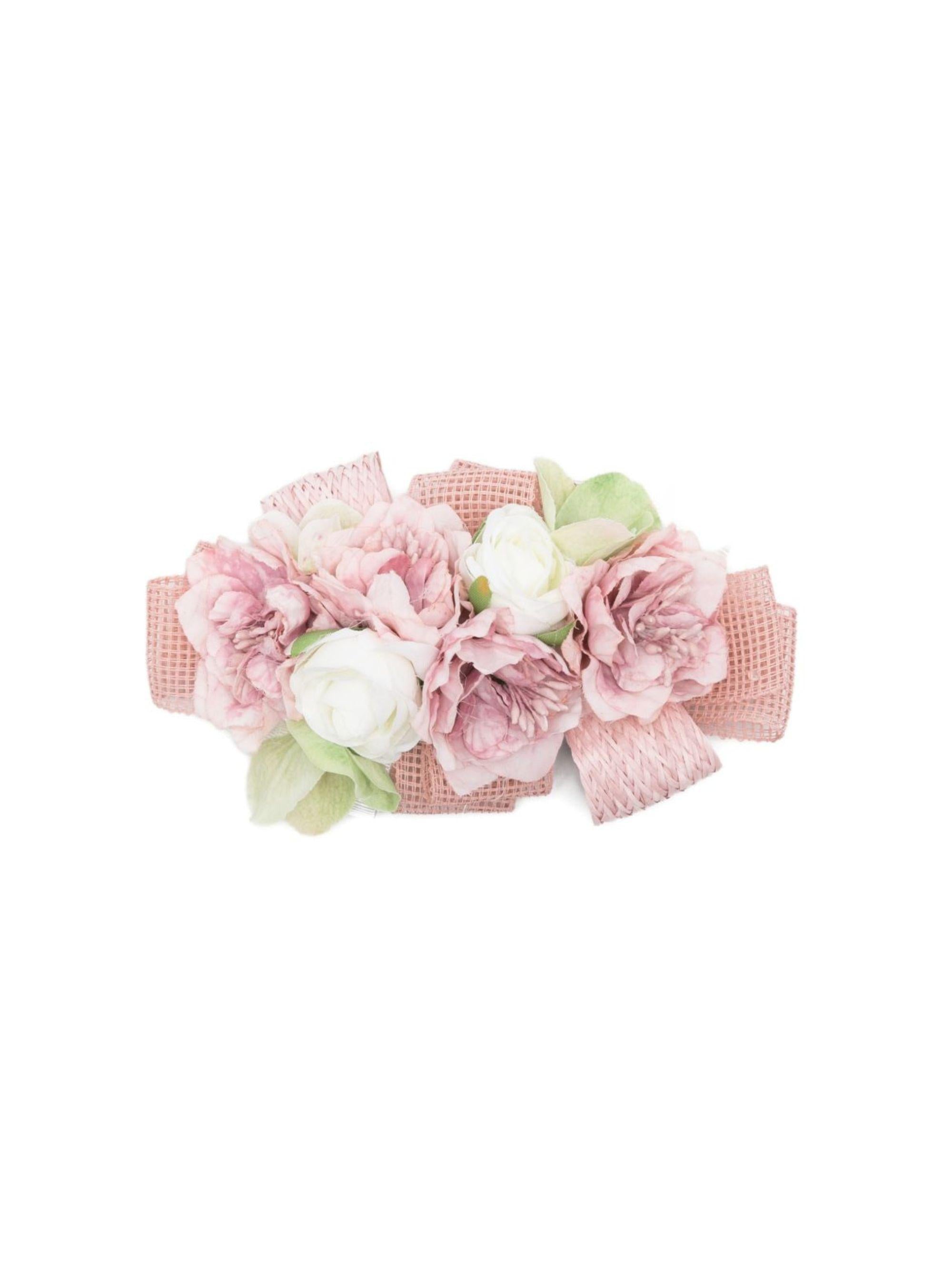 Fermaglio per capelli per bambina Colorichiari rosa con dettaglio fiori FL938544 AF779 84 COLORICHIARI KIDS 