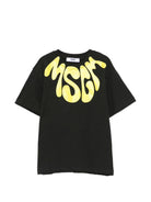 T-shirt per bambino MSGM Kids nera con stampa grafica S6MSJUTH222 MS040 MSGM KIDS 
