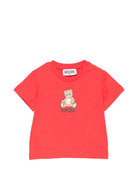 T-shirt per neonati Moschino Kids rossa con motivo Teddy Bear M9M047LAA10 50109 MOSCHINO KIDS 