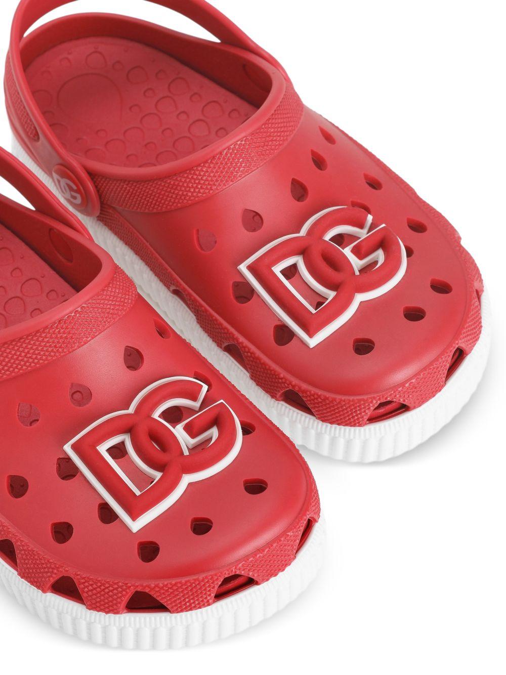 Sandali per bambini Dolce & Gabbana Kids rossi con applicazione logo sul davanti DN0213 AT079 80303 DOLCE & GABBANA KIDS 