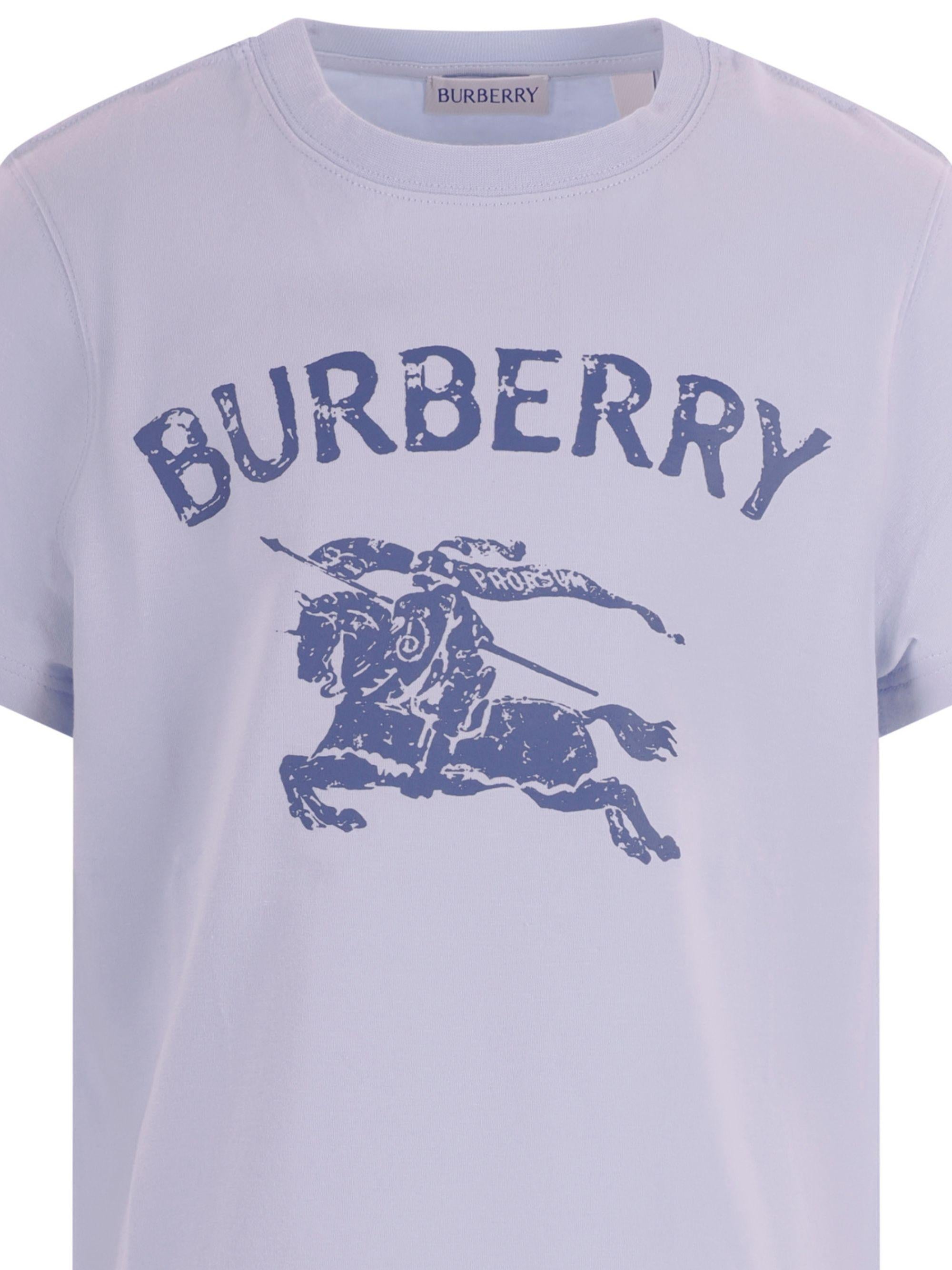 T-shirt per bambino Burberry Kids celeste con stampa grafica sul davanti 8117302 A2165 BURBERRY KIDS 