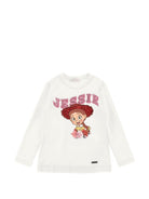 T-shirt per bambina Monnalisa Kids bianca con stampa grafica Jessie 19H602 8004 0001 MONNALISA KIDS 