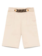 Pantalone baby in gabardina per neonato Fendi Kids beige con dettaglio elastico BFF164 ADEH F1P2P FENDI KIDS 