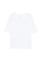 T-shirt per bambini Moschino Kids bianca con dettagli in rilievo HUM05QLAA24 10101 MOSCHINO KIDS 