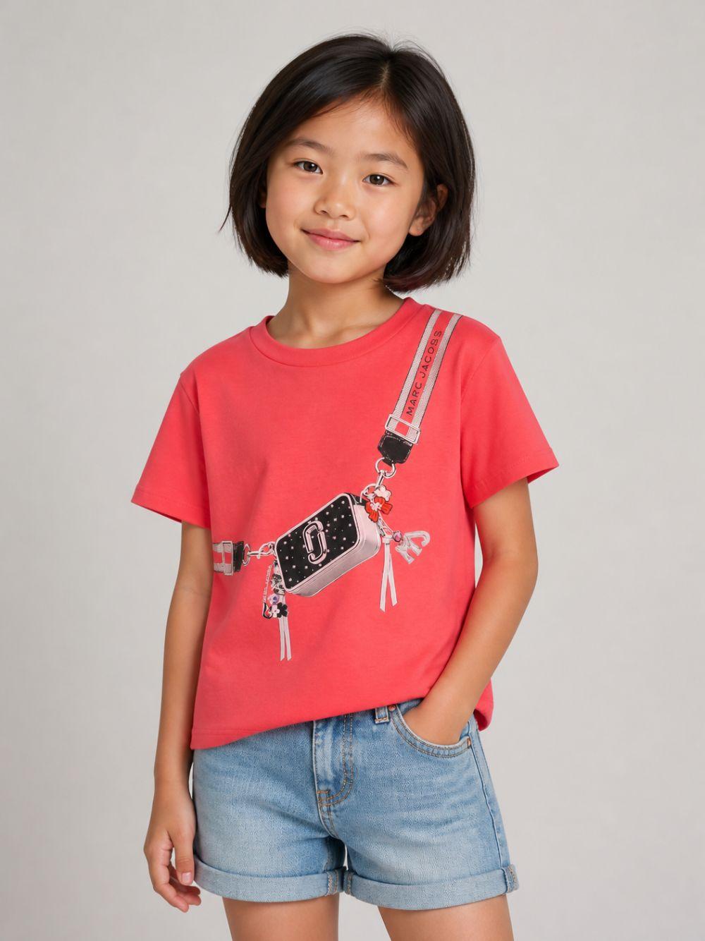 T-shirt per bambina The Marc Jacobs Kids rossa con stampa grafica W60994 98A THE MARC JACOBS KIDS 