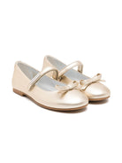 Ballerine in pelle per bambina Monnalisa oro con soletta con logo 8CE000RM 5730 0073 MONNALISA 