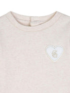T-shirt per neonata Chloé Kids beige con applicazione a cuore sul petto C21363 B39 CHLOE' KIDS 
