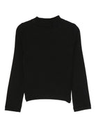 T-shirt per bambina Off-White Kids nera con collo a lupetto OGAB00AF25JER001 1001 OFF WHITE KIDS 
