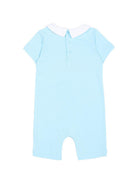 Tutina per neonato Moschino Kids azzurra con colletto alla Peter Pan MNY03YLAA03 40304 MOSCHINO KIDS 