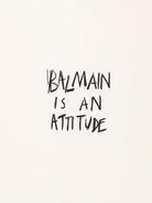 Coperta per neonati Balmain Kids bianca con scritta "Balmain is an attitude" sul davanti BZ0310 Z3672 102NE BALMAIN KIDS 