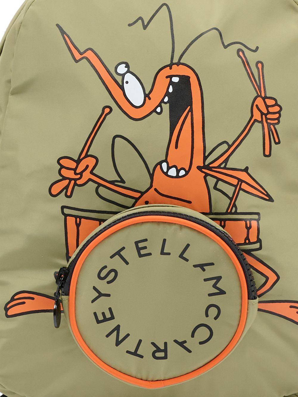 Zaino per bambino Stella McCartney Kids verde con stampa grafica sul davanti TY0P58 Z0537 770 STELLA McCARTNEY KIDS 