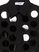 Camicia per bambina MSGM Kids nera con dettagli a pois S6MSJGSI097 110 MSGM KIDS 