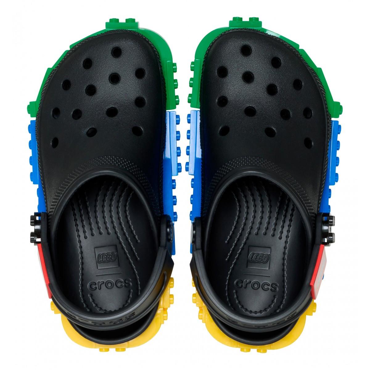 Ciabatte per bambini Crocs Kids x Lego nere con design mattoncini 211874 BLK CROCS KIDS 