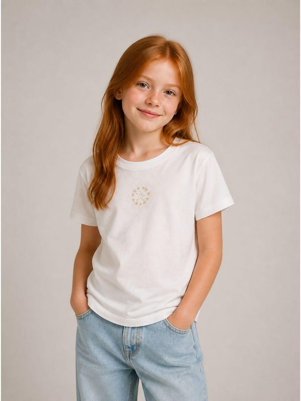 T-shirt per bambina Stella McCartney Kids bianca con stampa grafica TZ8D11 Z3931 101 STELLA McCARTNEY KIDS 