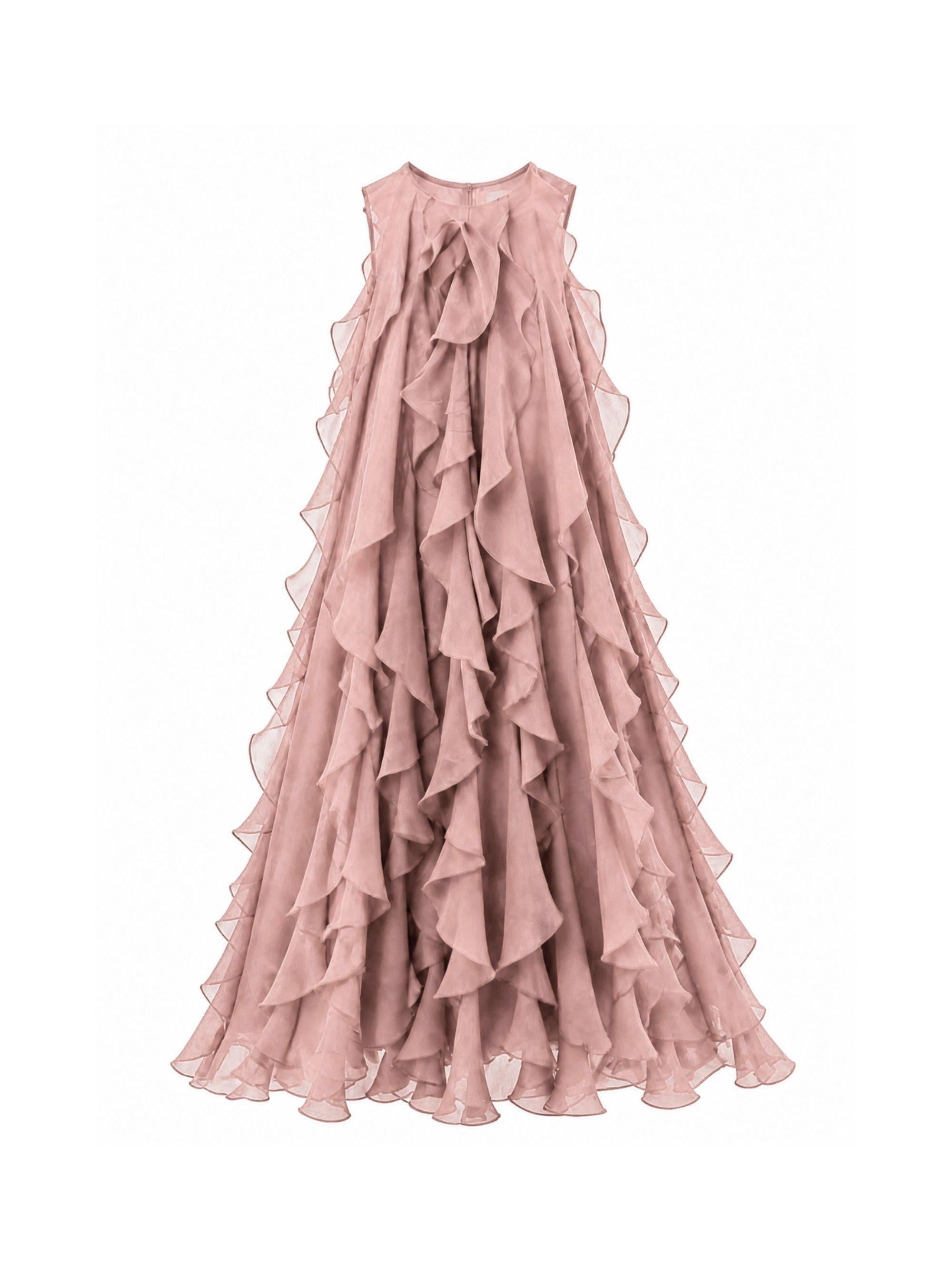 Abito per bambina Maison Ava Kids rosa con design drappeggiante MA SS26 GC25 PINK MAISON AVA KIDS 