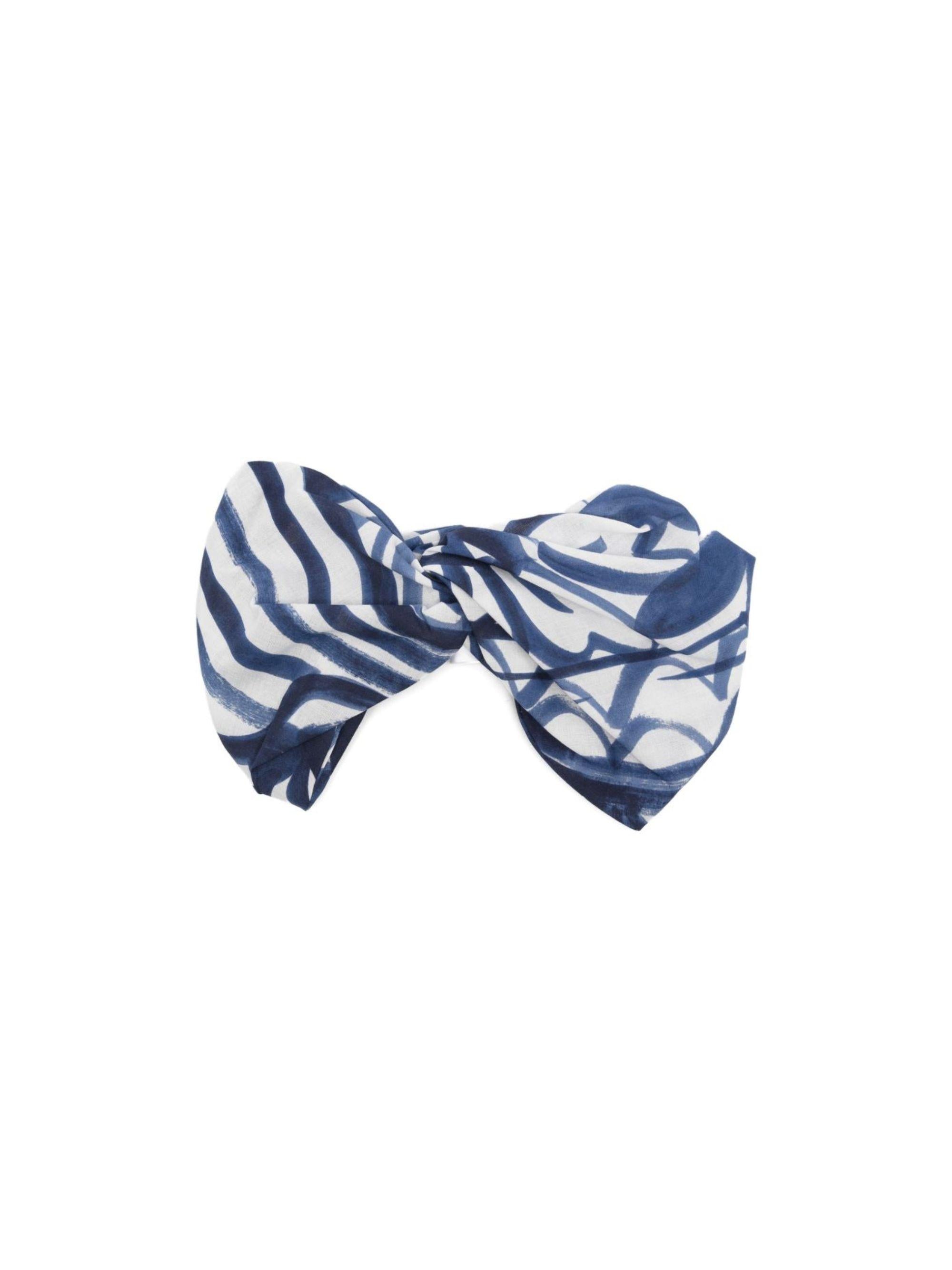 Fascia per capelli per neonata Il Gufo bianco e blu con dettaglio ad incrocio P26GPH0016C4154 475 IL GUFO 