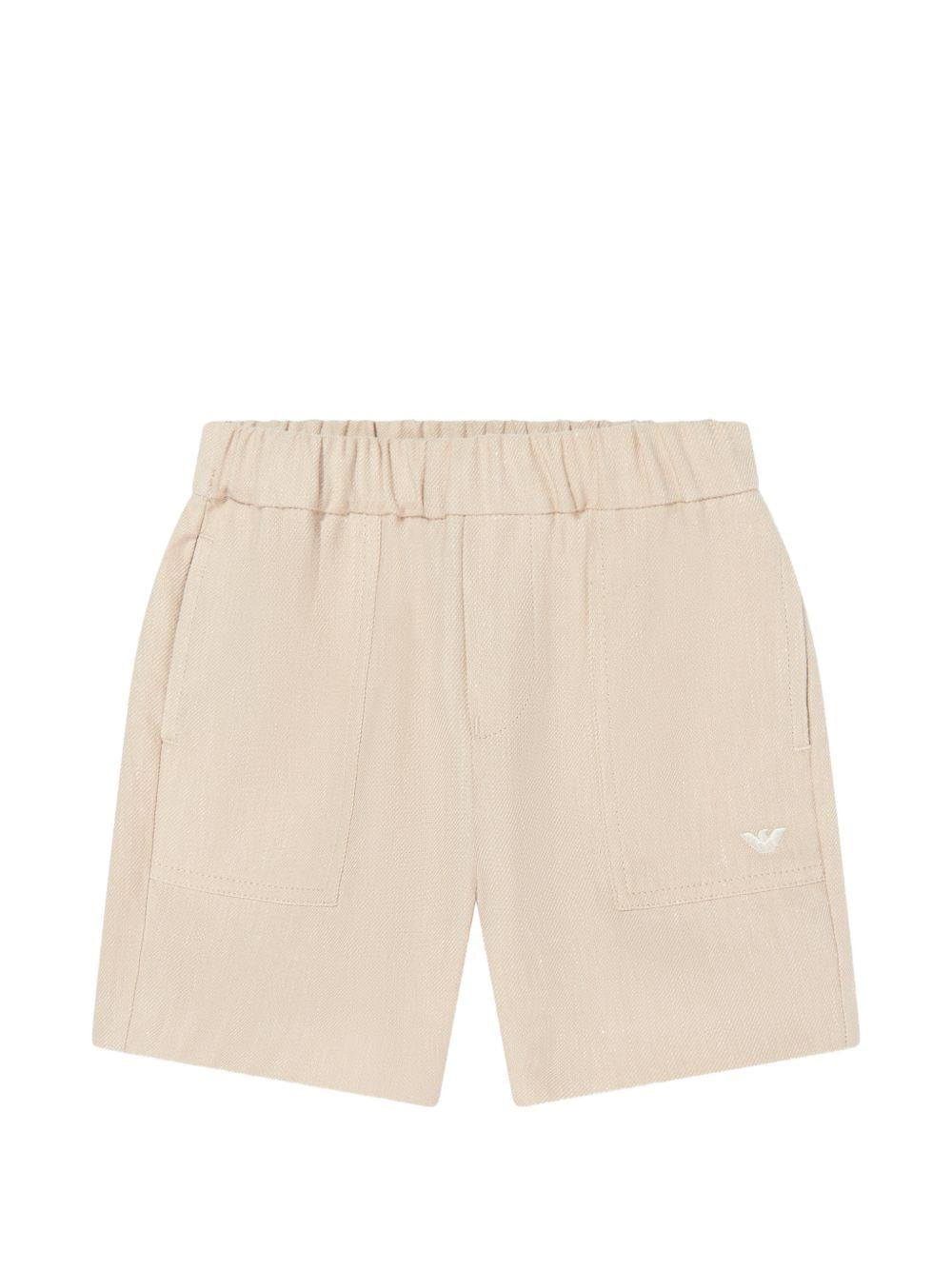 Shorts per neonato Emporio Armani Kids beige con vita elasticizzata EB001331 AF20957 U6151 EMPORIO ARMANI KIDS 