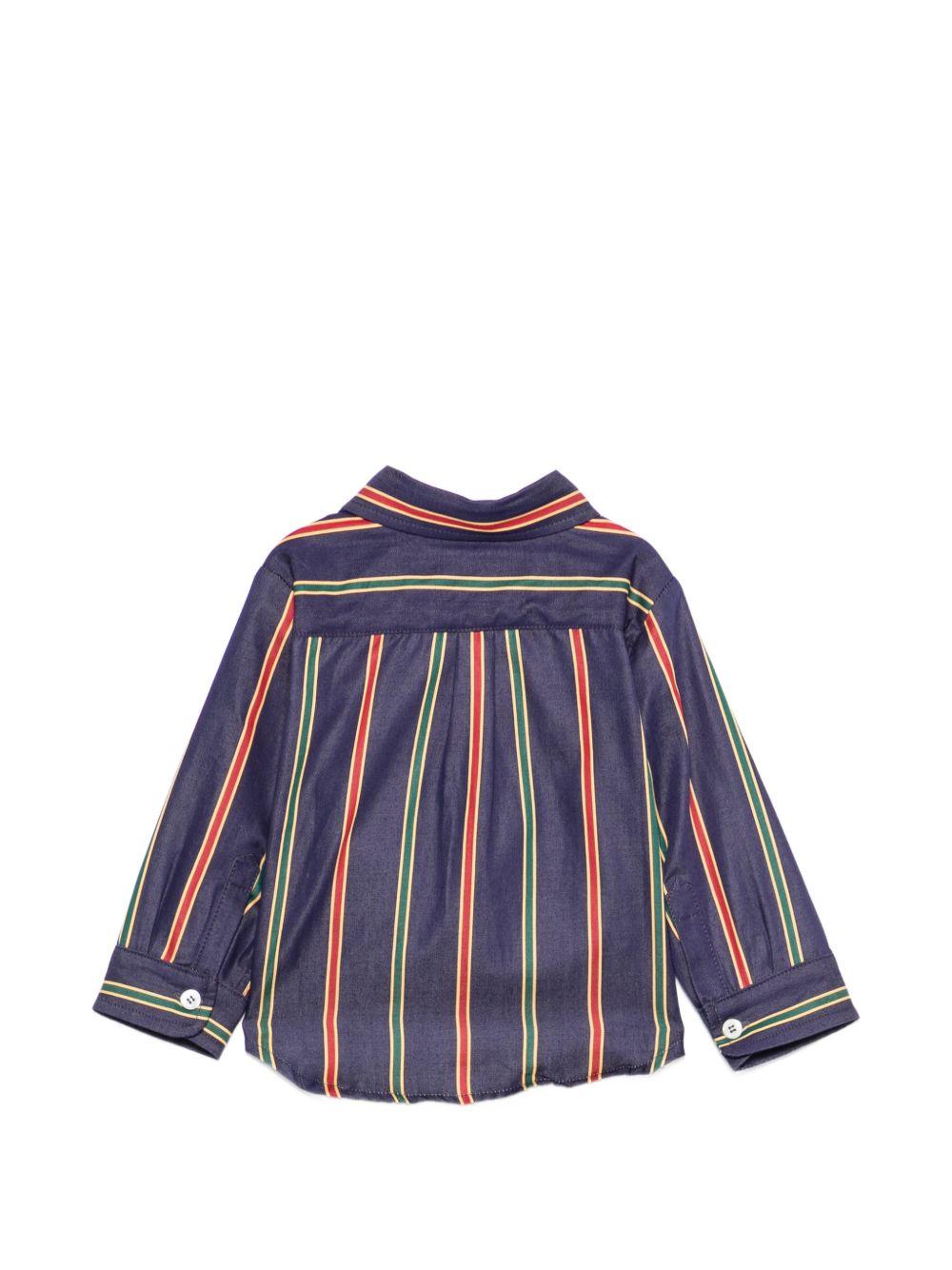 Camicia per neonato Etro Kids blu con motivo a righe GZ5300 P0622 617VE ETRO KIDS 