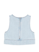 Top per bambina Stella McCartney Kids denim con chiusura con zip posteriore TY5A52 Z0746 600 STELLA McCARTNEY KIDS 