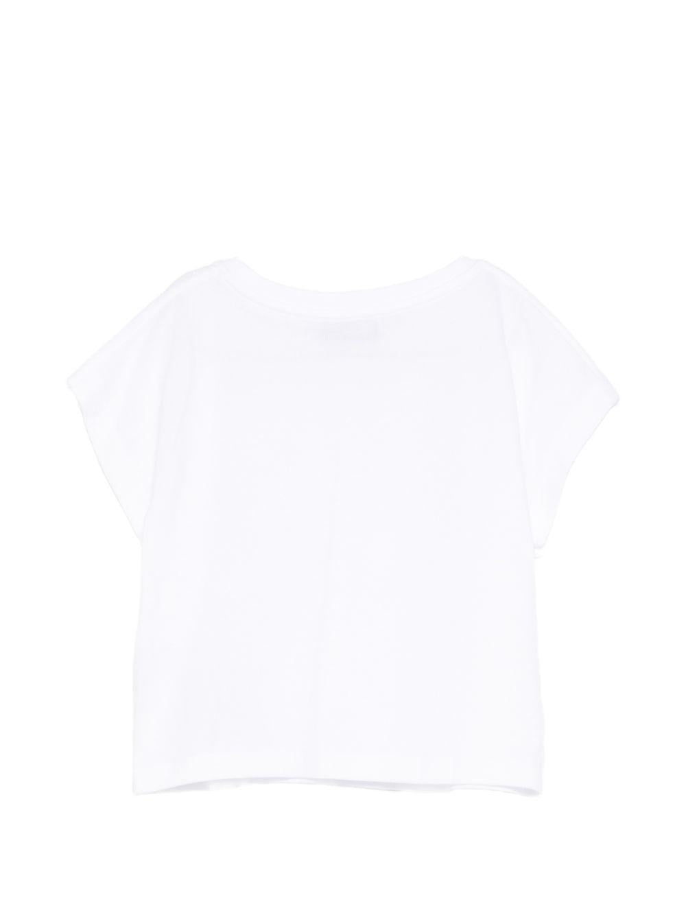 T-shirt per bambina Moschino Kids bianca con stampa Teddy Bear HDM06XLFA06 10101 MOSCHINO KIDS 
