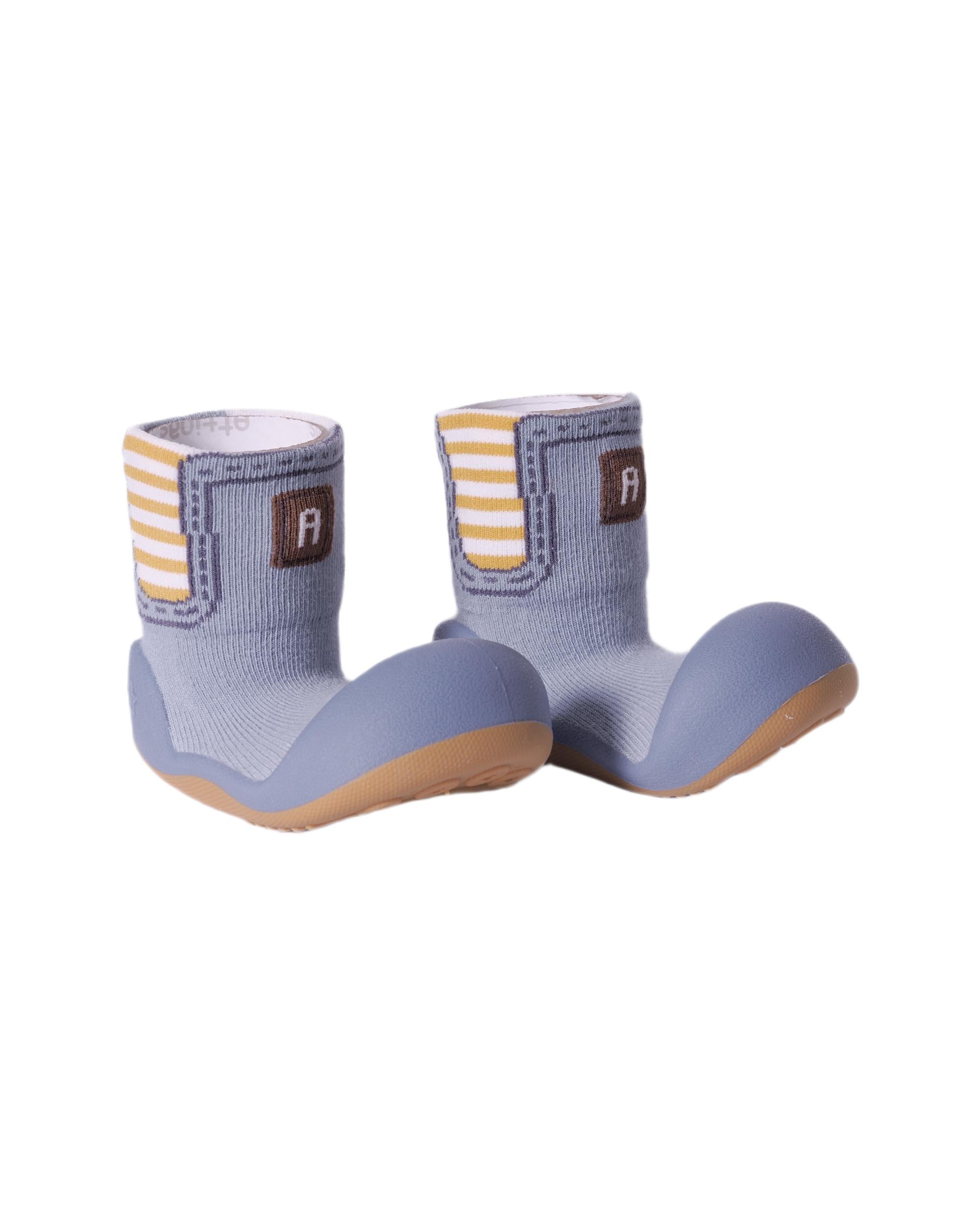 Scarpe primi passi per neonato Attipas blu con gambale alto ABO04 BLUE ATTIPAS 