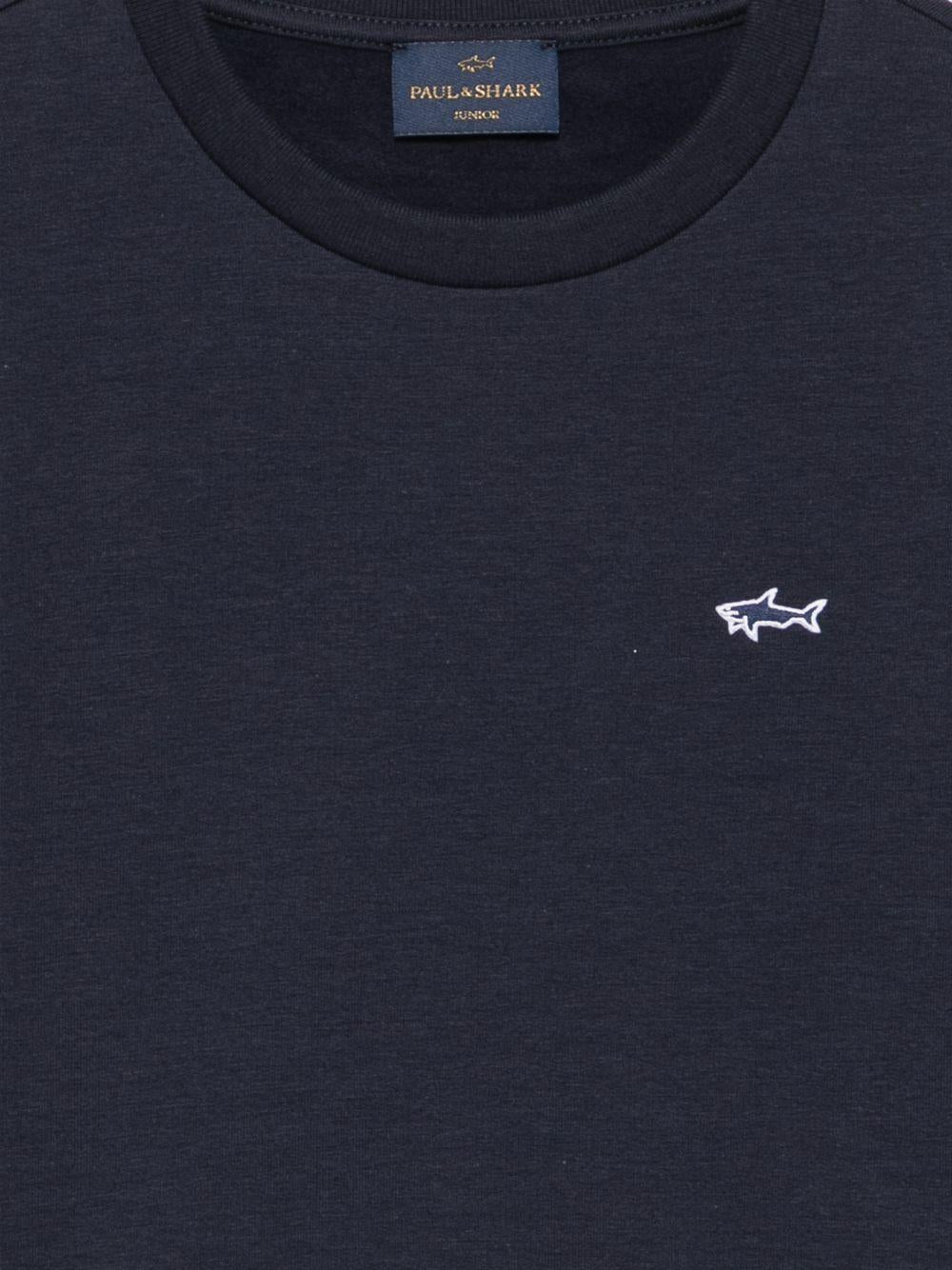 Felpa per bambino Paul & Shark Kids blu con logo ricamato WMF00ALDA68 42370 PAUL & SHARK KIDS 