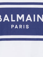 T-shirt per bambino Balmain Kids bianca con logo sul davanti BY8P11 Z3672 100BL BALMAIN KIDS 