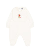 Tutina e bavaglino per neonati Moschino Kids bianchi con motivo Teddy Bear MDY01CLDA63 10063 MOSCHINO KIDS 