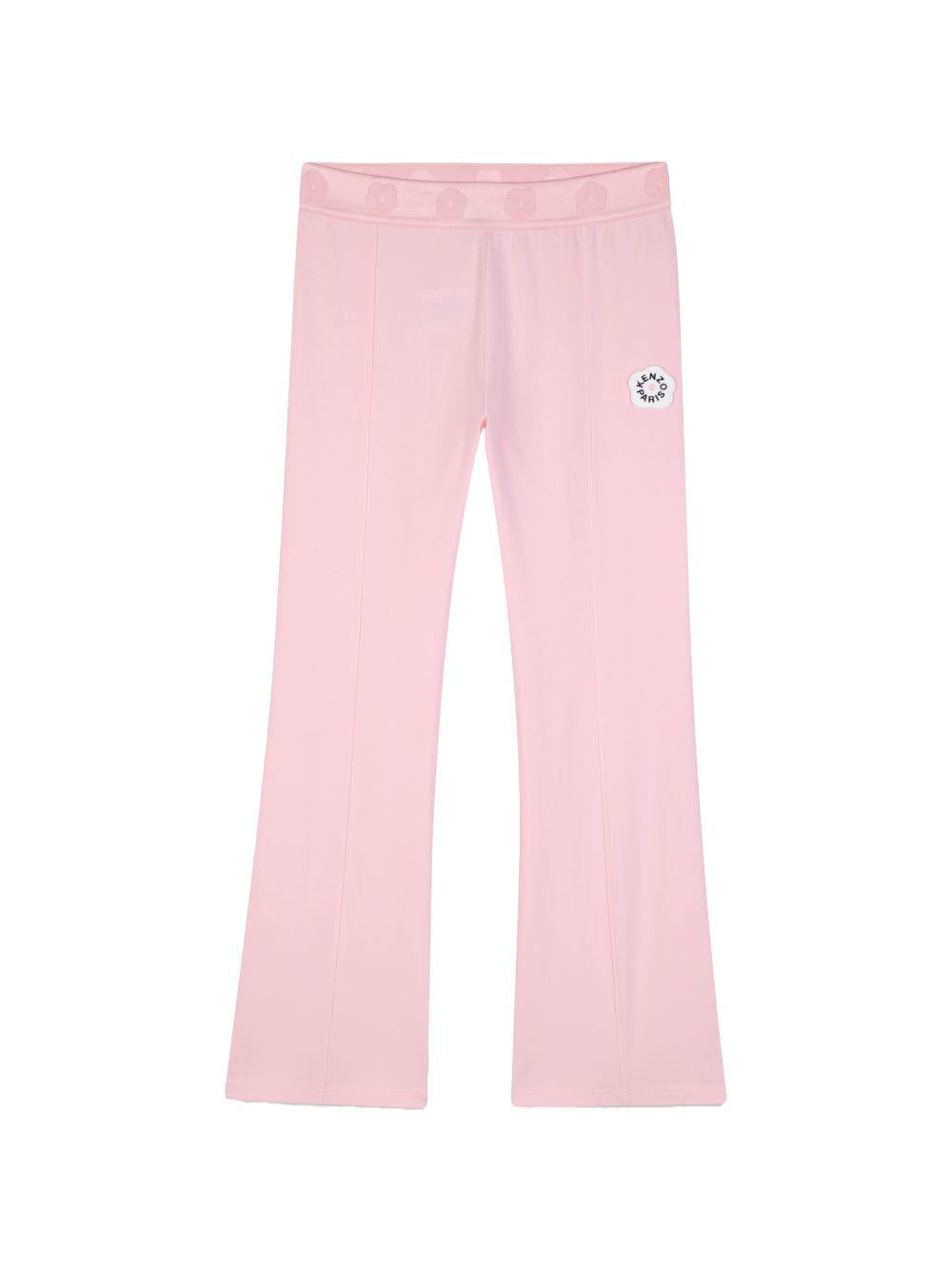 Pantaloni svasati per bambina Kenzo Kids rosa con applicazione Boke Flower K62187 44F KENZO KIDS 