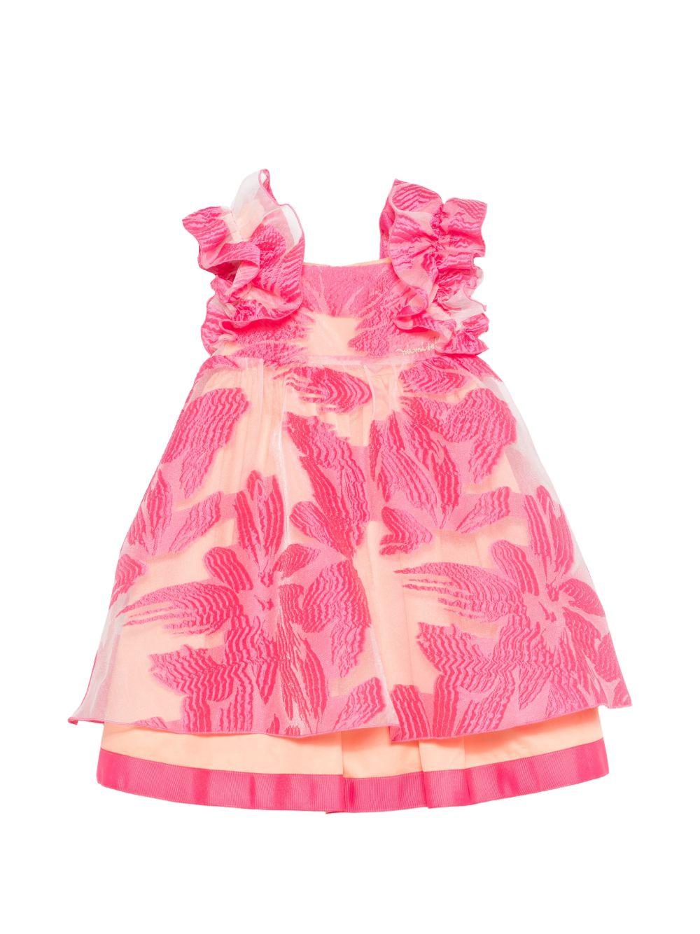 Abito per bambina Mi Mi Sol fucsia con bretelle con ruches MFAB764TS1090 FCS MIMISOL KIDS 