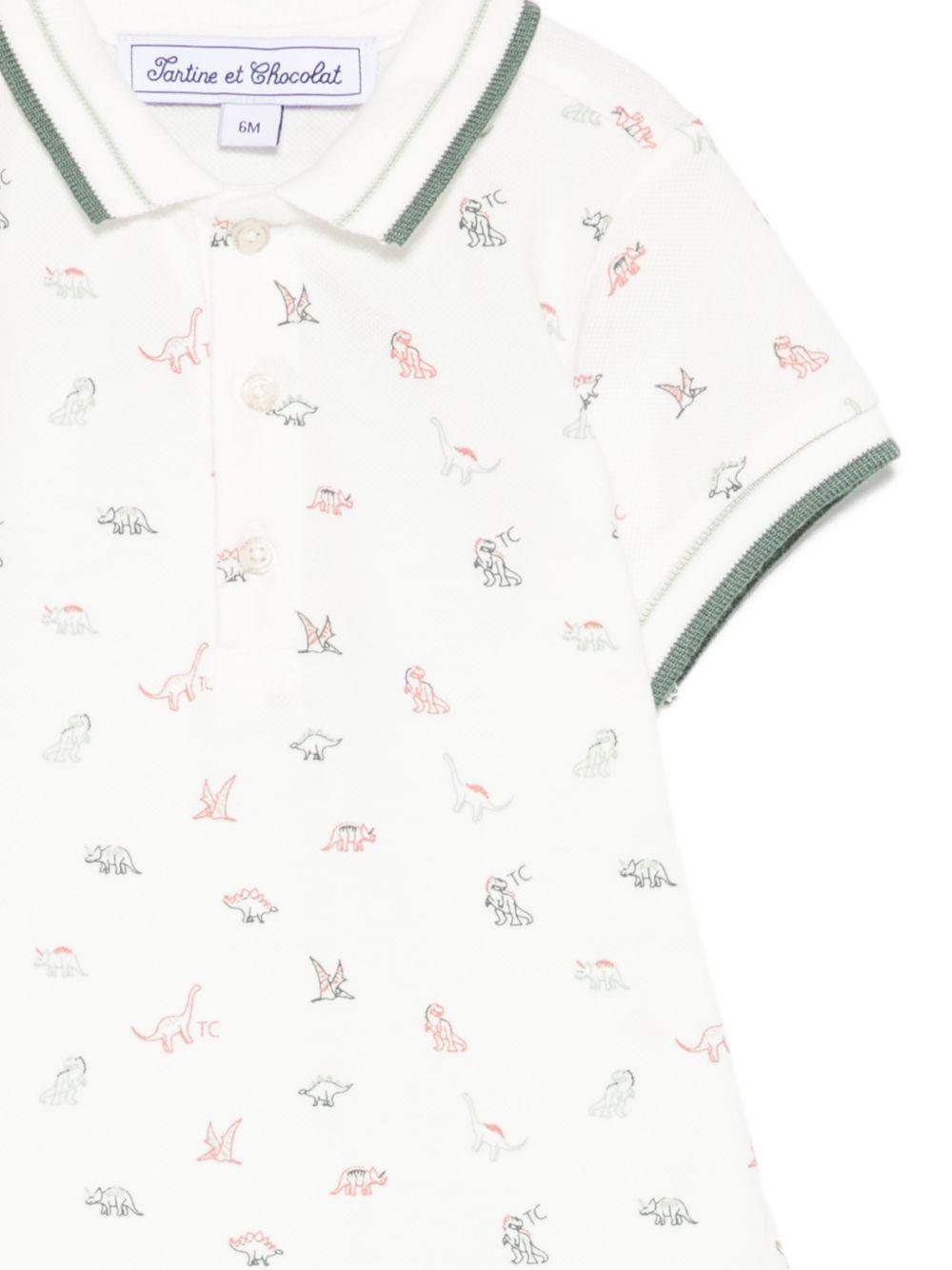 Tutina per neonato Tartine & Chocolat bianco con stampa dinosauro CC33011 13 TArtine & Chocolat KIDS 