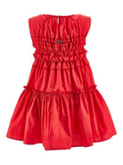 Abito per bambina Monnalisa rosso smanicato con ruches 17G910 7116 0044 MONNALISA KIDS 