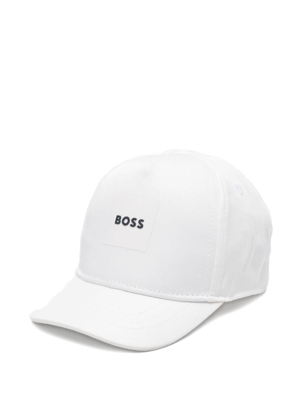 Cappello per neonato Boss Kids bianco con logo sul davanti J53143 10P BOSS KIDS 