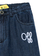 Jeans per bambina Off-White Kids denim con elastico posteriore in vita OGCA00AS25DEN001 4901 OFF WHITE KIDS 